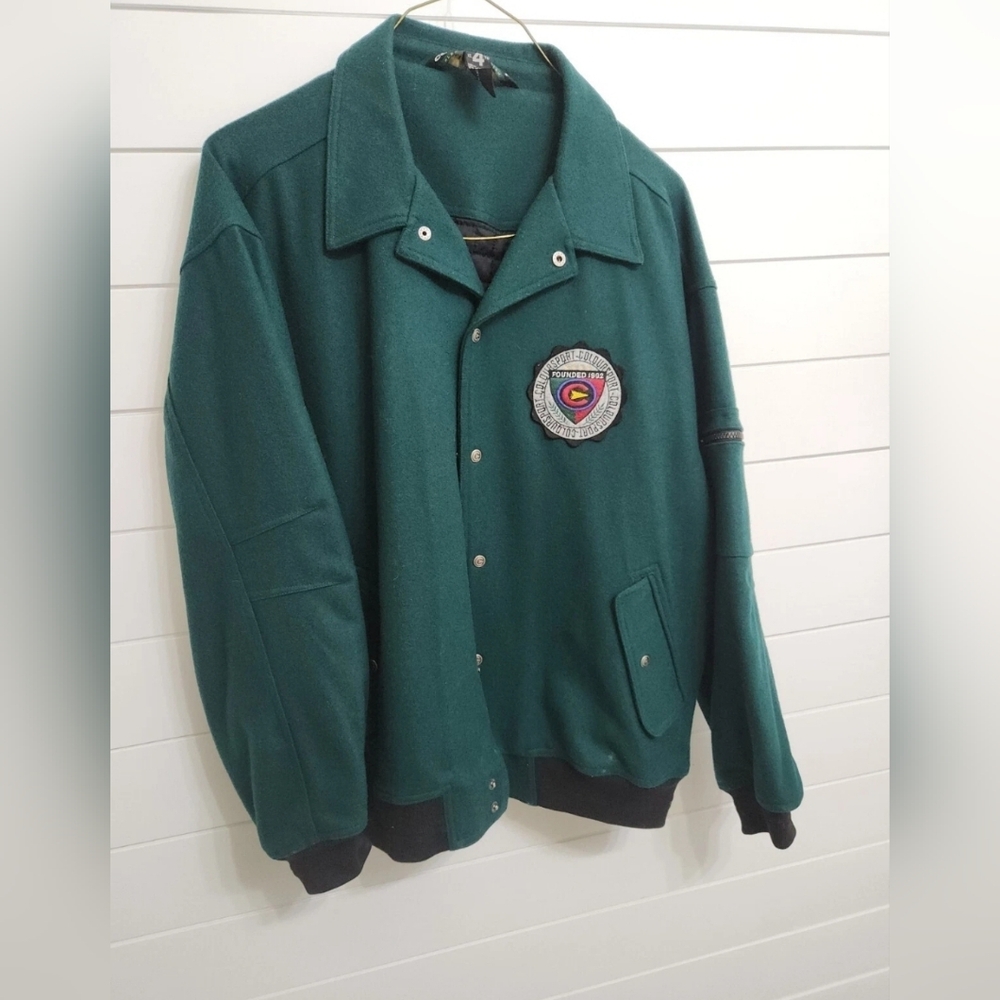 90's Mint Vintage XL Colour Sport  Alexander Julian Wool Blend Varsity Jacket